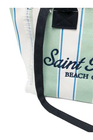 borsa in cotone verde e bianco SAINT BARTH KIDS | COL000100937L